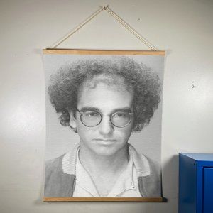 Larry David Canvas Wooden Gold Hanger 24”x17.5”